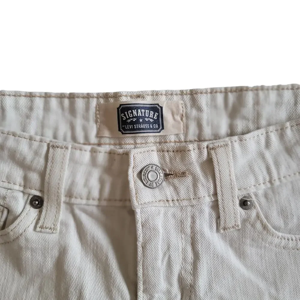 Levi's Signature White Denim Jean Shorts Women's Size 10
